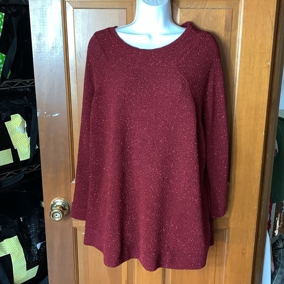 5/$20 BUNDLE 🎈 BB Dakota dressy oversized small maroon blouse box 19 - Picture 2 of 6